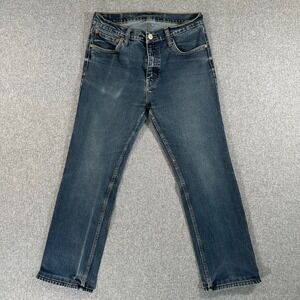 Levis 513 Slim‎ Straight Jeans Mens 36x32 Blue Denim Pants Stretch Casual 513